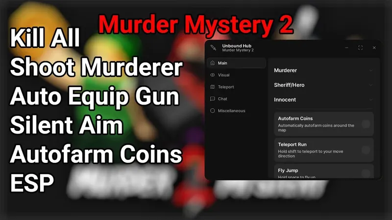Murder Mystery 2 🔪 Kill All, Silent Aim, Autofarm Coins, Auto Expose, & More
