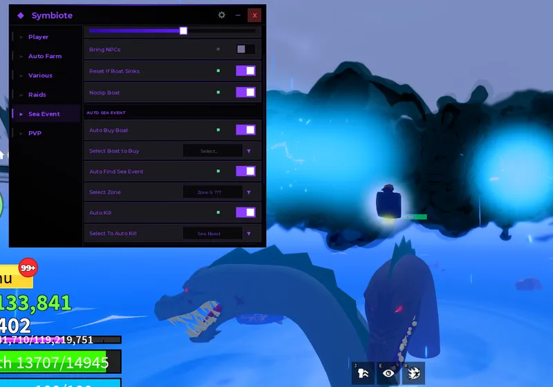 [FREE] [OP] AUTO FARM | LEVEL | RAID | SEA EVENT | Symbiote