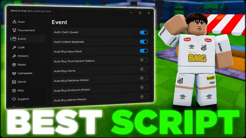 ( SUMMER EVENT ) SPIN A SOCCER CARD SCRIPT | VENENO HUB