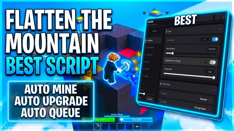 ALTER · Auto Mine · Auto Queue · Auto Upgrade · Auto Skip