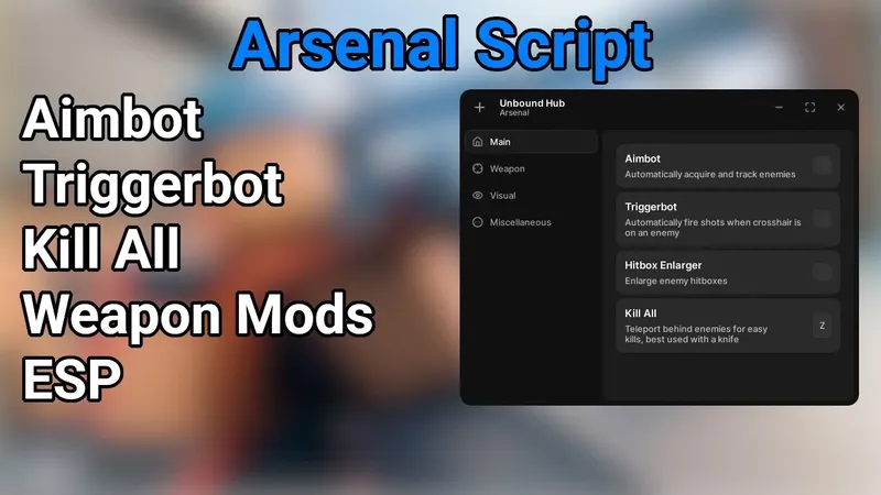 Arsenal 💥 Aimbot, Triggerbot, Kill All, Weapon Mods, ESP, & More