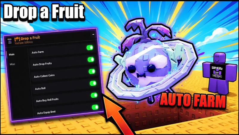 AUTO FARM, AUTO DROP, AUTO COLLECT, AUTO ROLL, AUTO UPGRADES