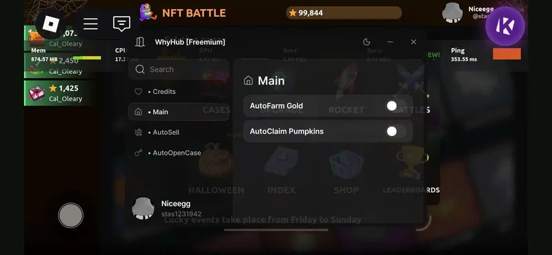 NFT Battle Auto farm| Auto Open | Ani afk | AutoClaimPumkins