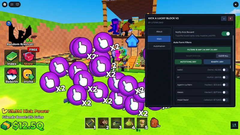 Auto Farm Mutation & Rarity Filter, PERFECT KICK EVERYTIME,