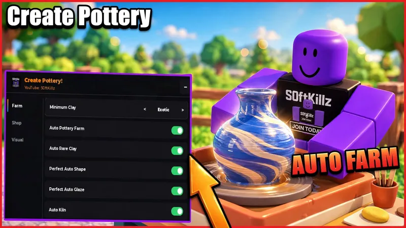 AUTO FARM, PERFECT SHAPE, RARE CLAY, AUTO JOBS, AUTO SELL