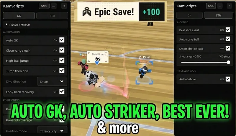 Auto GK, Auto Score, Auto Curve, Perfect Shot & More