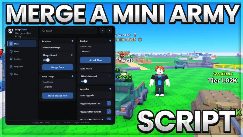 AUTO MERGE | AUTO ATTACK | AUTO UPGRADE | MOVE TROOPS