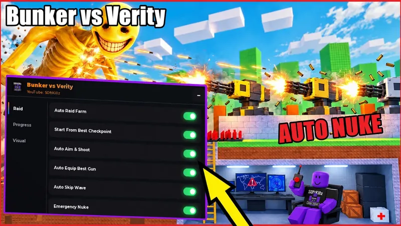 AUTO RAID, AUTO KILL, AUTO SHOOT, AUTO SKIP, AUTO UPGRADES