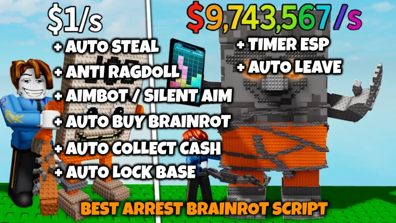 [UPD🚨] Arrest Brainrot AUTO STEAL AUTO BUY AUTO LOCK ANTI RAGDOLL AUTO COLLECT OP