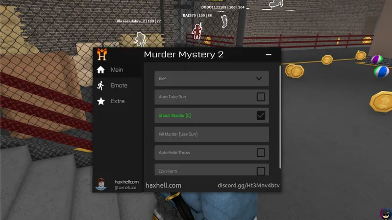 Murder Mystery 2 Auto Take Gun, Kill Murder, Coin Farm and more