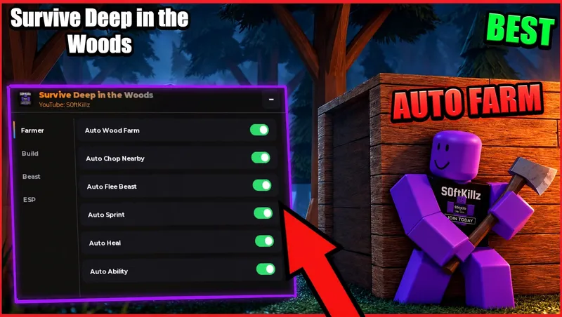 AUTO WOOD, AUTO BUILD, AUTO FARM, FAST HIT, ESP & more