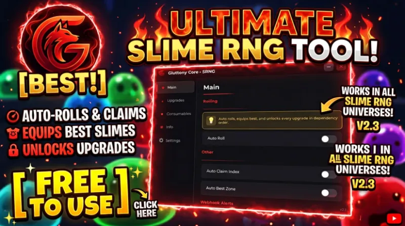 Best Free Slime RNG script by Gluttony Core!