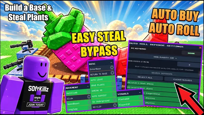 BYPASS , ANTI FALL, AUTO BUY, AUTO LEAVE, PLANTS ESP & more