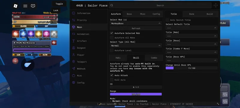 [FourHub] No Key AutoFarm,Teleports,AutoDungeon And More