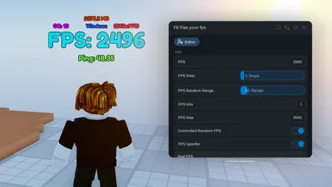 FPS Spoofer - FE: Range/step/toggle for natural anti-detect