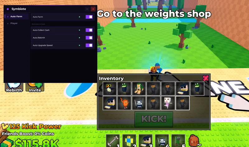 [FREE]  |  AUTO FARM SCRIPT |  KICK A LUCKY BLOCK | Symbiote