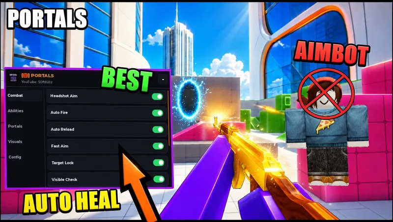 HEADSHOT AIM, AUTO ABILITY, AIMBOT, AUTO HEAL, AUTO PORTAL