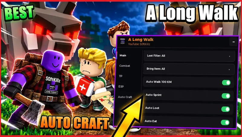 KILLAURA, AUTO FARM, AUTO LOOT, AUTO EAT, ESP, AUTO WALK & m