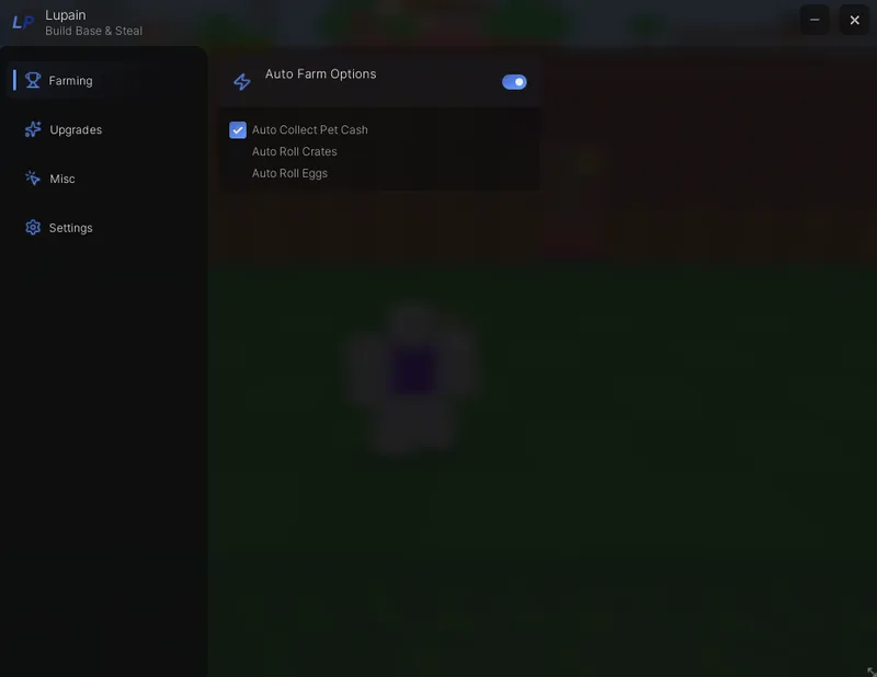 Lupain Auto Collect Cash, Auto Roll, Upgrade, Bat Hitbox Exp