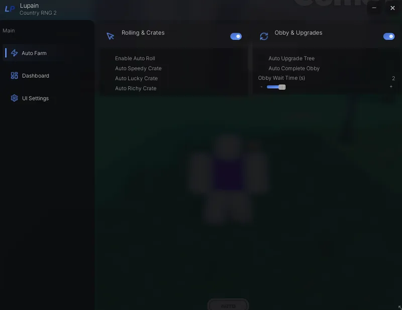 Lupain Auto Roll, Speedy, Lucky, Rich Crates Auto Obby, Upgr