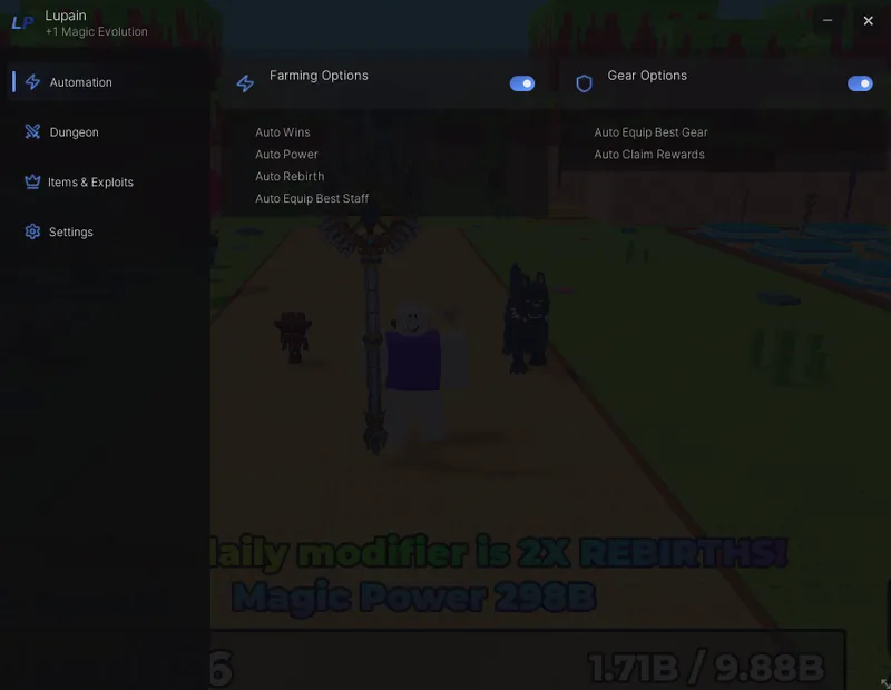 Lupain Auto Wins, Power, Rebirth, Equip Best Staff and more!