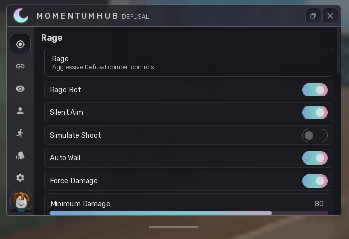 MOMENTUMHUB / LEGIT/ RAGE / ESP /SPEED HACK