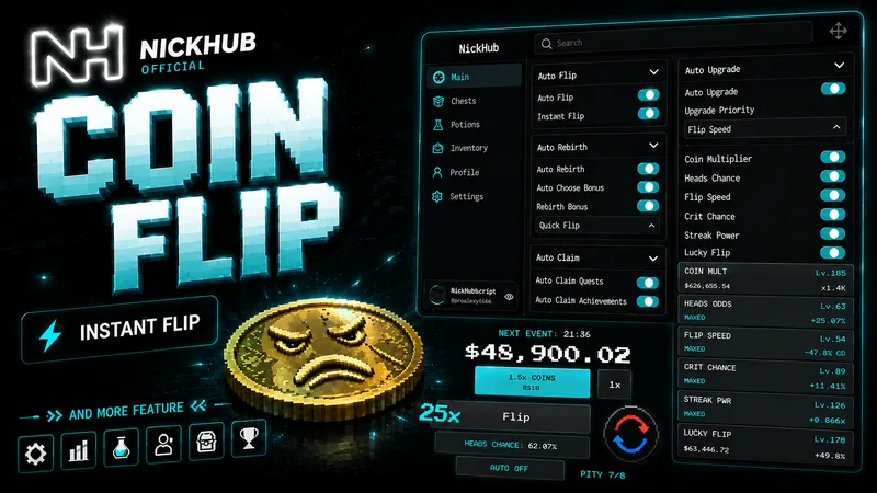 NICKHUB | INSTANT FLIP | AUTO UPGRADE | AUTO REBIRTH | ETC