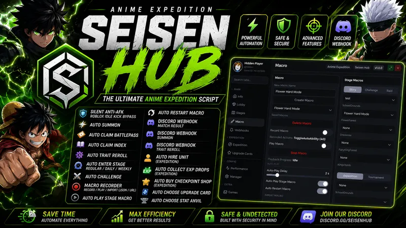 Seisen Hub | Auto Farm, Webhooks & Macro