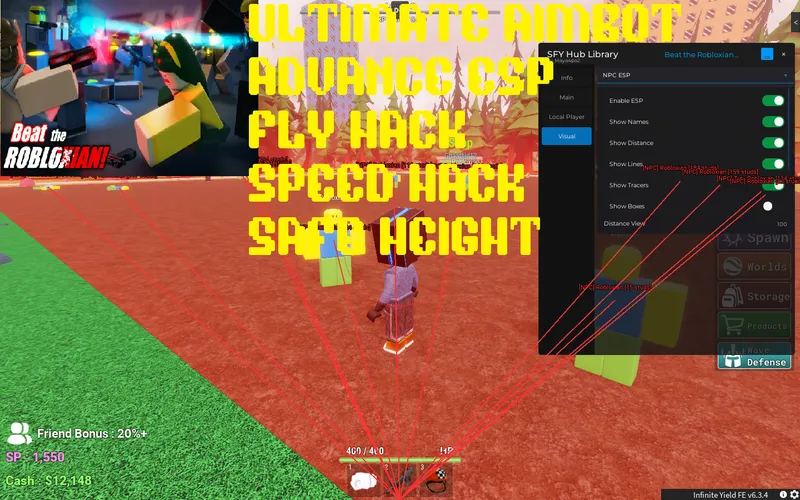 ULTIMATE AIMBOT FOR BEAT THE ROBLOXIAN ADVANCE AIMBOT