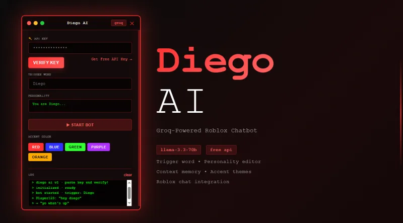 Diego AI - Groq Powered Chatbot
