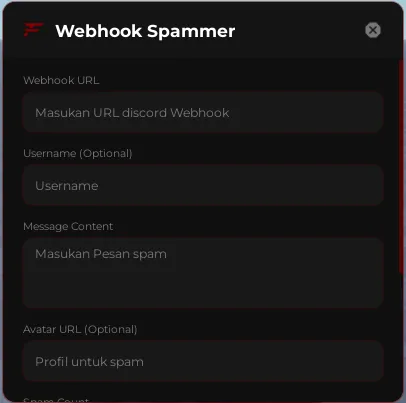 Webhook Spammer + Auto Delete Webhook after spam