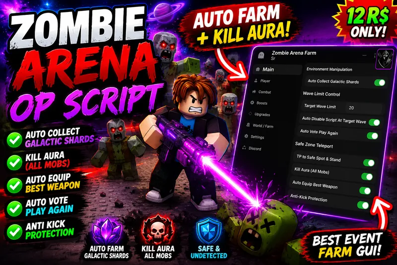 Zombie Arena GUI Auto FarmVoid Shard, Play Again,Wave Rejoin